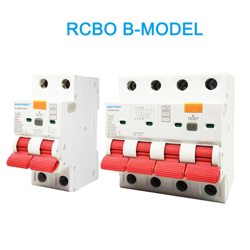 RCBO B Μοντέλο 2P 4P υπολειμματικό διακόπτη ρεύματος